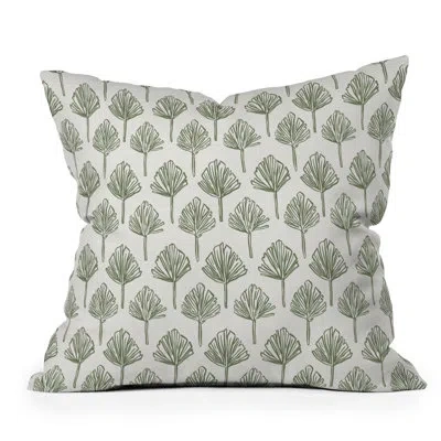 Deny Designs Coastl Studio Palm Sketches Throw Pillow In Cream