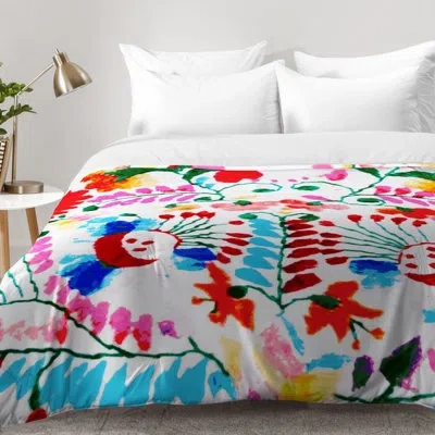 Deny Designs Comforter Set In Orange,blue,pink