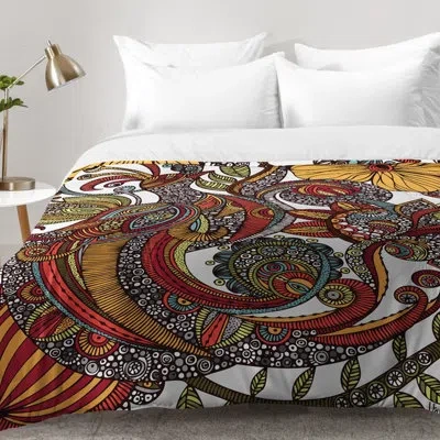 Deny Designs Comforter Set In Orange,gray,red