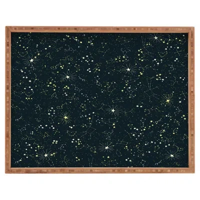 Deny Designs Constellations Ottoman/coffee Table Tray In Black