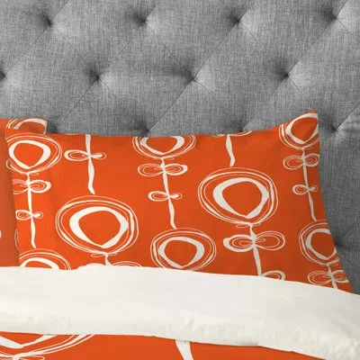Deny Designs Contemporary Pillowcase In Orange
