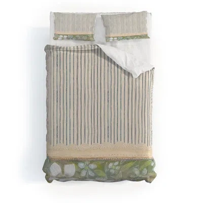 Deny Designs Cori Dantini Stripes Duvet Cover Set In Brown