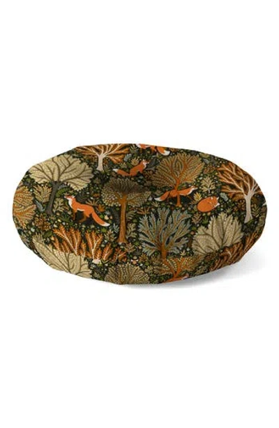 Deny Designs Countryside Woodland Fox Floor Pillow In Green
