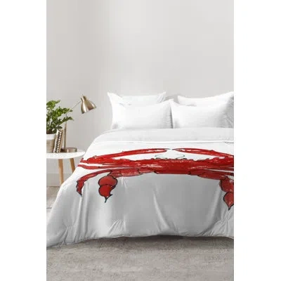 Deny Designs Crab Comforter Set In Red