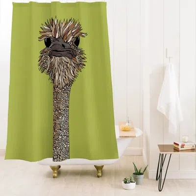 Deny Designs Crystal Schrader Botanical Jewels Shower Curtain In Green,brown Animal Print