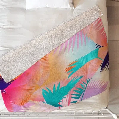 Deny Designs Cuban Sunset Blanket In Pink
