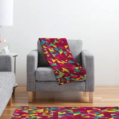 Deny Designs Cunniff  Chaos Blanket In Yellow;pink