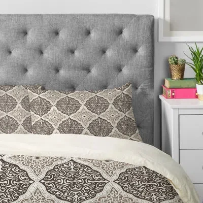 Deny Designs Curly Rhombus Pillow Case In Brown