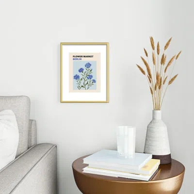 Deny Designs Cuss Yeah Designs Flower Market Berlin Metal Framed Art Print In Gold