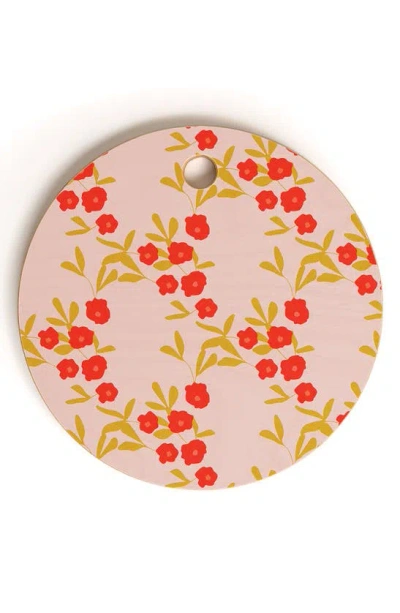 Deny Designs Strawberry Fields Cutting Board In Pink