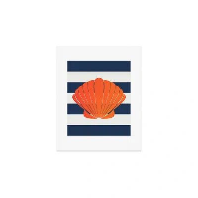 Deny Designs Cynthia Haller Orange Clamshell And Navy Art Print - Unframed In Blue