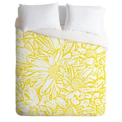 Deny Designs Daisy Duvet Cover In Yellow