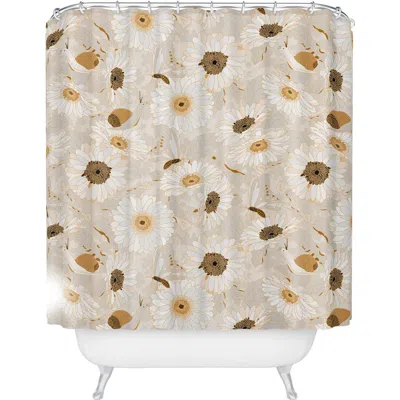 Deny Designs Daisy Garden Shower Curtain In Brown