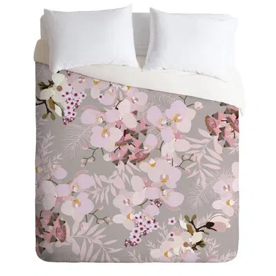 Deny Designs Darlene Duvet Cover Set In Gray,pink;gray,pink