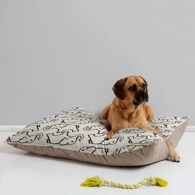 Deny Designs Darling Elephants Dog Pillow In White