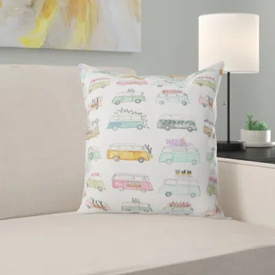 Deny Designs Dash And Ash Buses And Plants Indoor/outdoor Throw Pillow