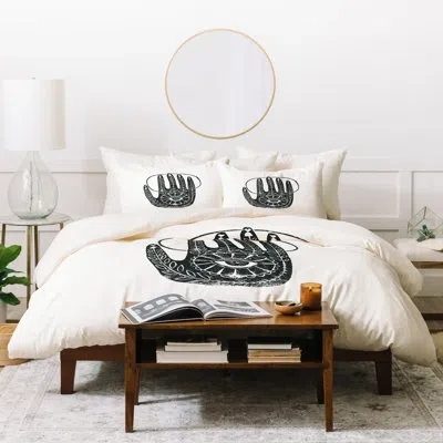 Deny Designs Dash And Ash Dweller Duvet Cover Set In Beige,black
