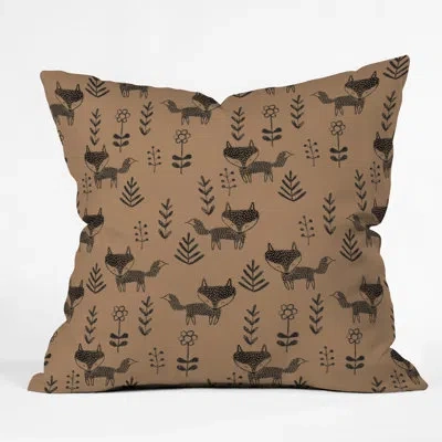 Deny Designs Dash And Ash Friendly Fox Throw Pillow