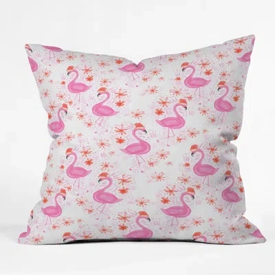 Deny Designs Dash And Ash Jolly Flamingo Indoor/outdoor Throw Pillow