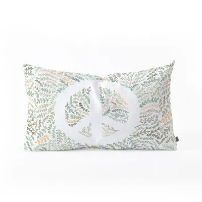 Deny Designs Dash And Ash Leaf Peace Lumbar Pillow