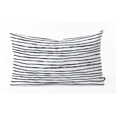 Deny Designs Dash And Ash Painted Stripes Oblong Indoor/outdoor Lumbar Pillow