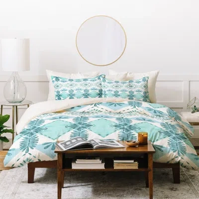Deny Designs Dash And Ash Sunday Picnic Duvet Cover Set In Blue,white