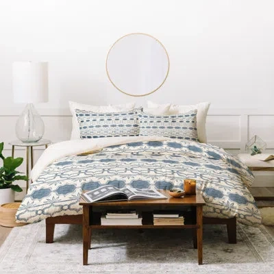 Deny Designs Dash And Ash Tuni Luna Duvet Cover Set In Cream,blue