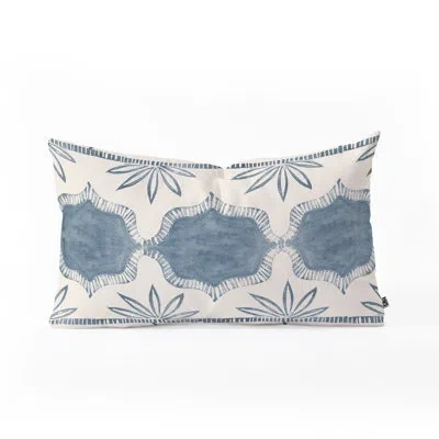 Deny Designs Dash And Ash Tuni Luna Lumbar Pillow In Blue;white