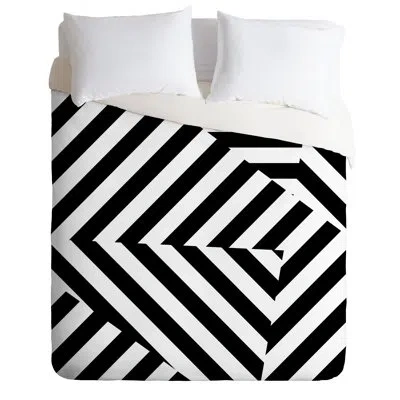 Deny Designs Dazzle Uptown Duvet Cover In Black,white