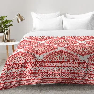 Deny Designs Decorative Comforter Set In Red,white