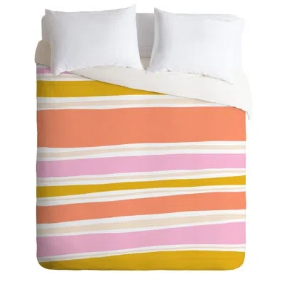 Deny Designs Del Mar Duvet Cover Set In Orange,yellow