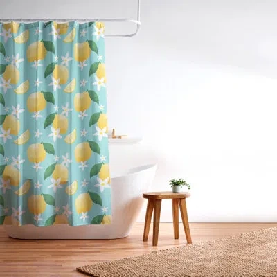 Deny Designs Design By Spark Lemon Florals Shower Curtain In Green