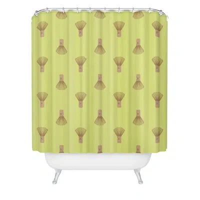 Deny Designs Design By Spark Matcha Whisk Shower Curtain In Yellow