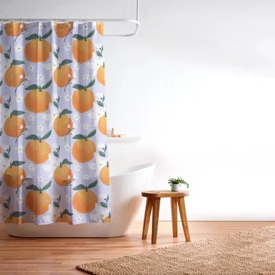 Deny Designs Design By Spark Orange Florals Shower Curtain