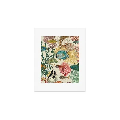 Deny Designs Design Dannick Coral Reef Deep Silence Art Print - Unframed In Beige