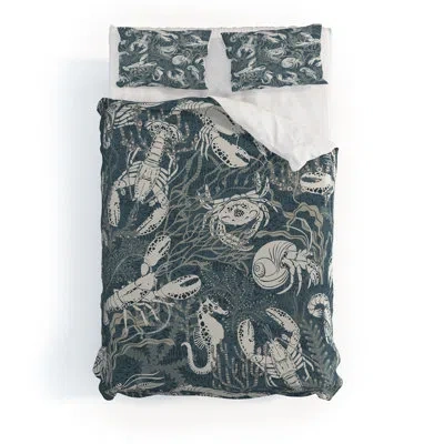 Deny Designs Design Dannick Lobster And Friends Duvet Cover Set In Blue