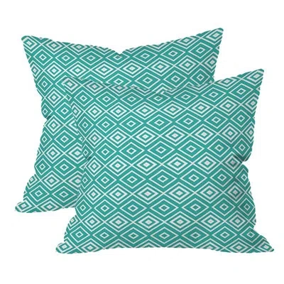 Deny Designs Diamonds Are Forever Outdoor Square Pillow Cover & Insert In Aquatic