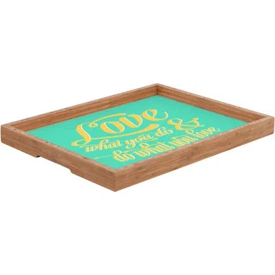 Deny Designs Do What You Love Ottoman/coffee Table Tray In Green