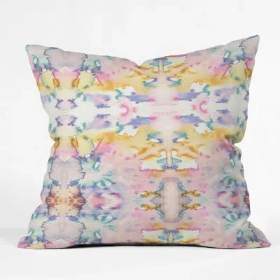 Deny Designs Dreamstate Indoor/outdoor Throw Pillow In Blue,pink,yellow