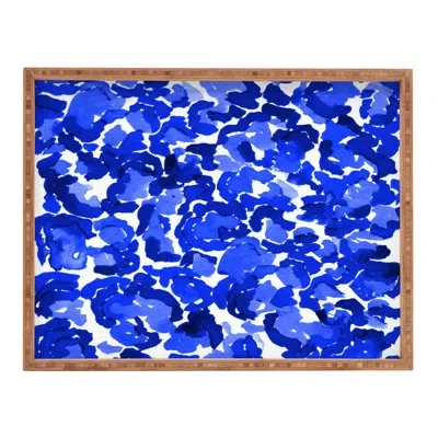 Deny Designs Dressed Ottoman/coffee Table Tray In Blue