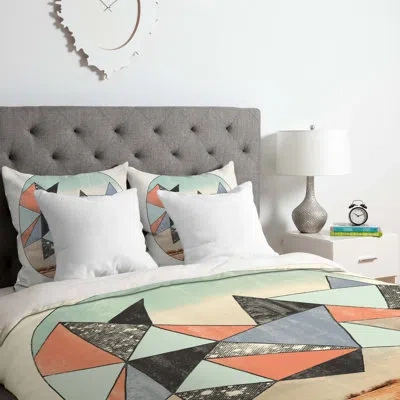 Deny Designs Dry Spell Duvet Cover Set In Black,orange,blue