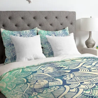 Deny Designs Duvet Cover In Blue,beige,green