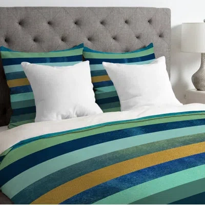Deny Designs Duvet Cover In Blue,black,green,gold