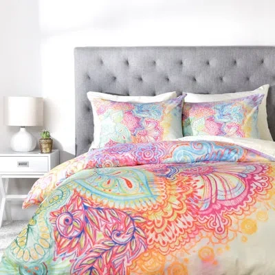 Deny Designs Duvet Cover In Purple,turquoise,yellow