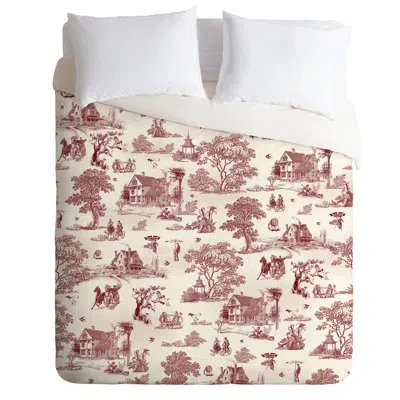 Deny Designs Duvet Cover In Red,beige