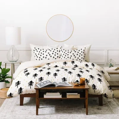 Deny Designs Duvet Cover Set In Beige,black,white