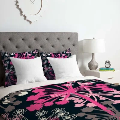Deny Designs Duvet Cover Set In Black,pink