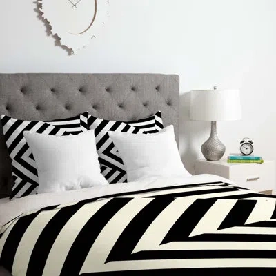 Deny Designs Duvet Cover Set In Black;white