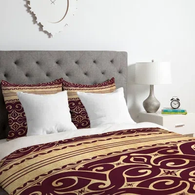Deny Designs Duvet Cover Set In Brown,gold