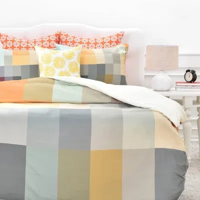 Deny Designs Duvet Cover Set In Gray,orange